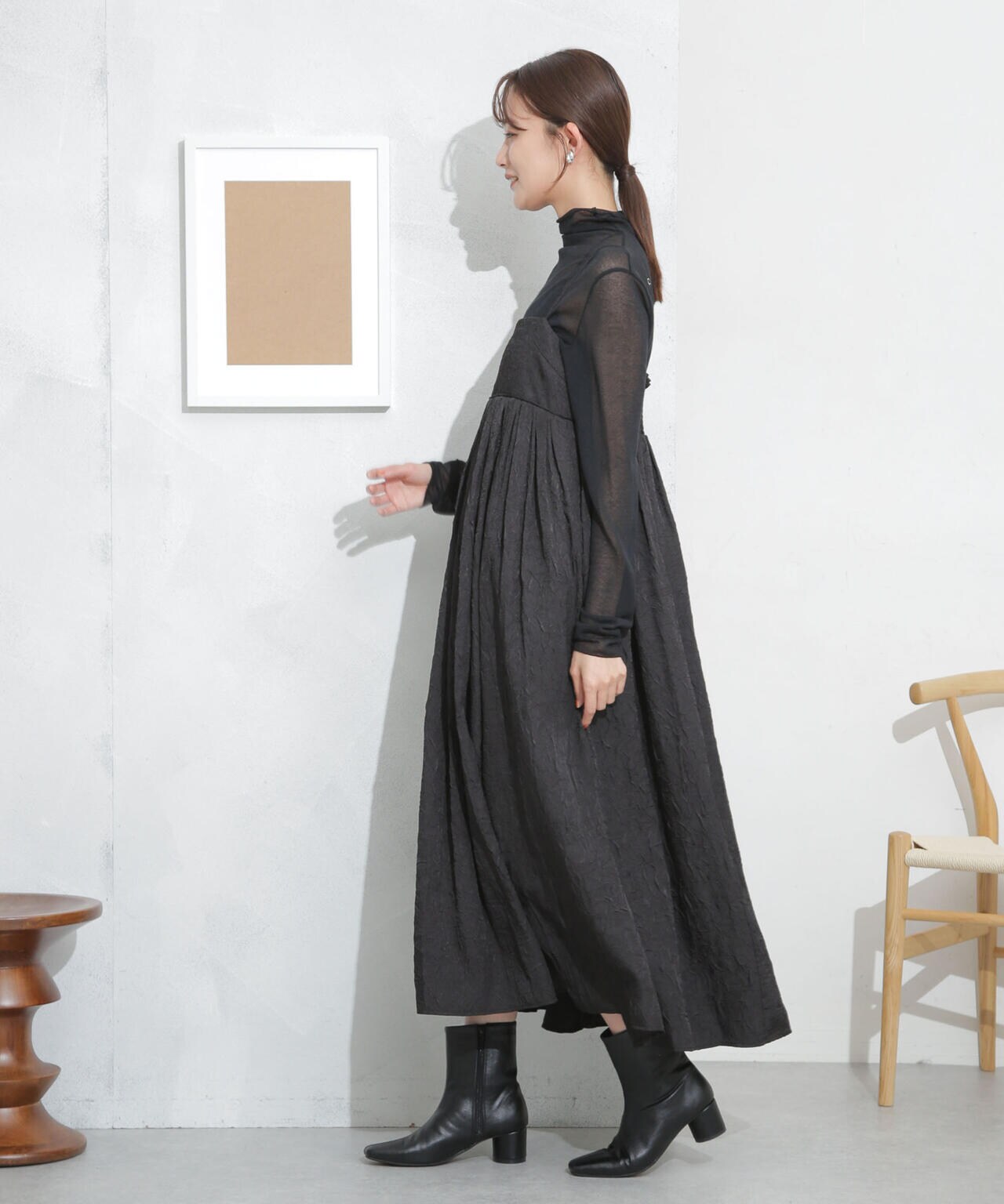 キャッチワッシャーツイルキャミワンピ―ス 6693219333