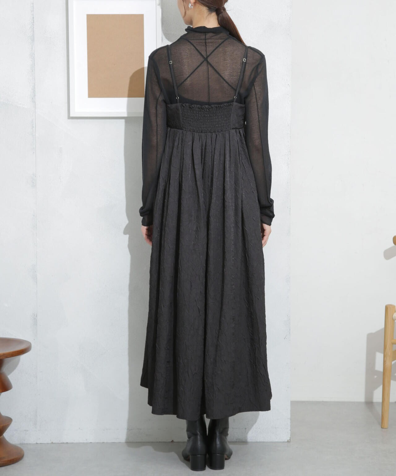 キャッチワッシャーツイルキャミワンピ―ス 6693219333