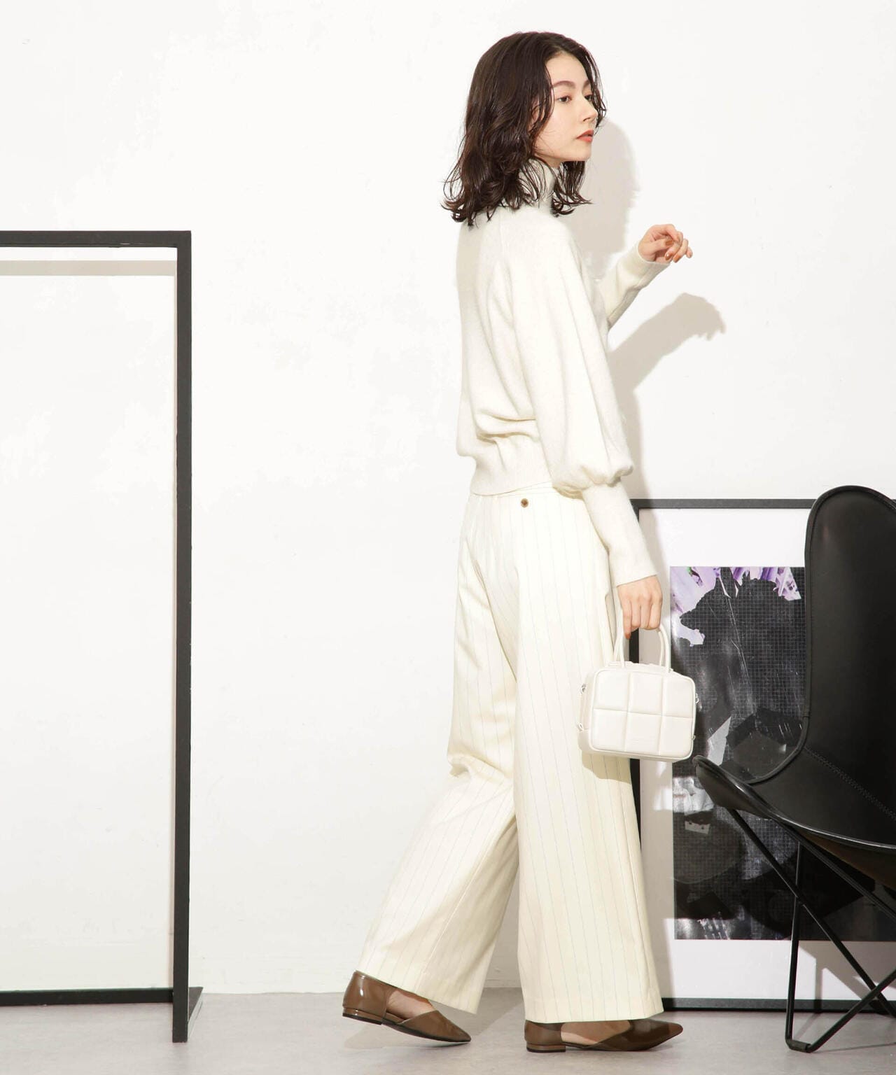 ヘアリーハイゲージフォルムスリーブニット 6693222320