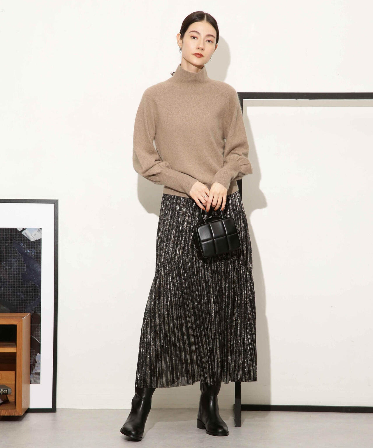 ヘアリーハイゲージフォルムスリーブニット 6693222320