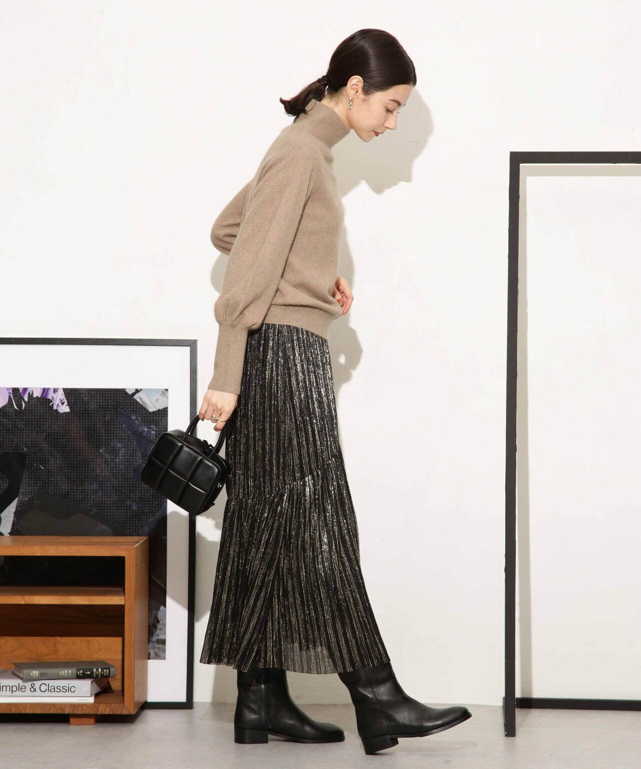 ヘアリーハイゲージフォルムスリーブニット 6693222320