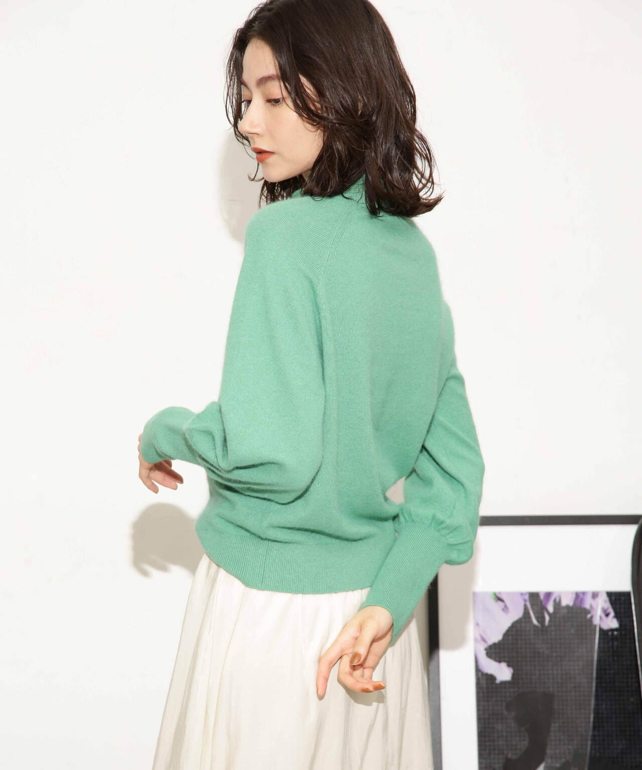 ヘアリーハイゲージフォルムスリーブニット 6693222320