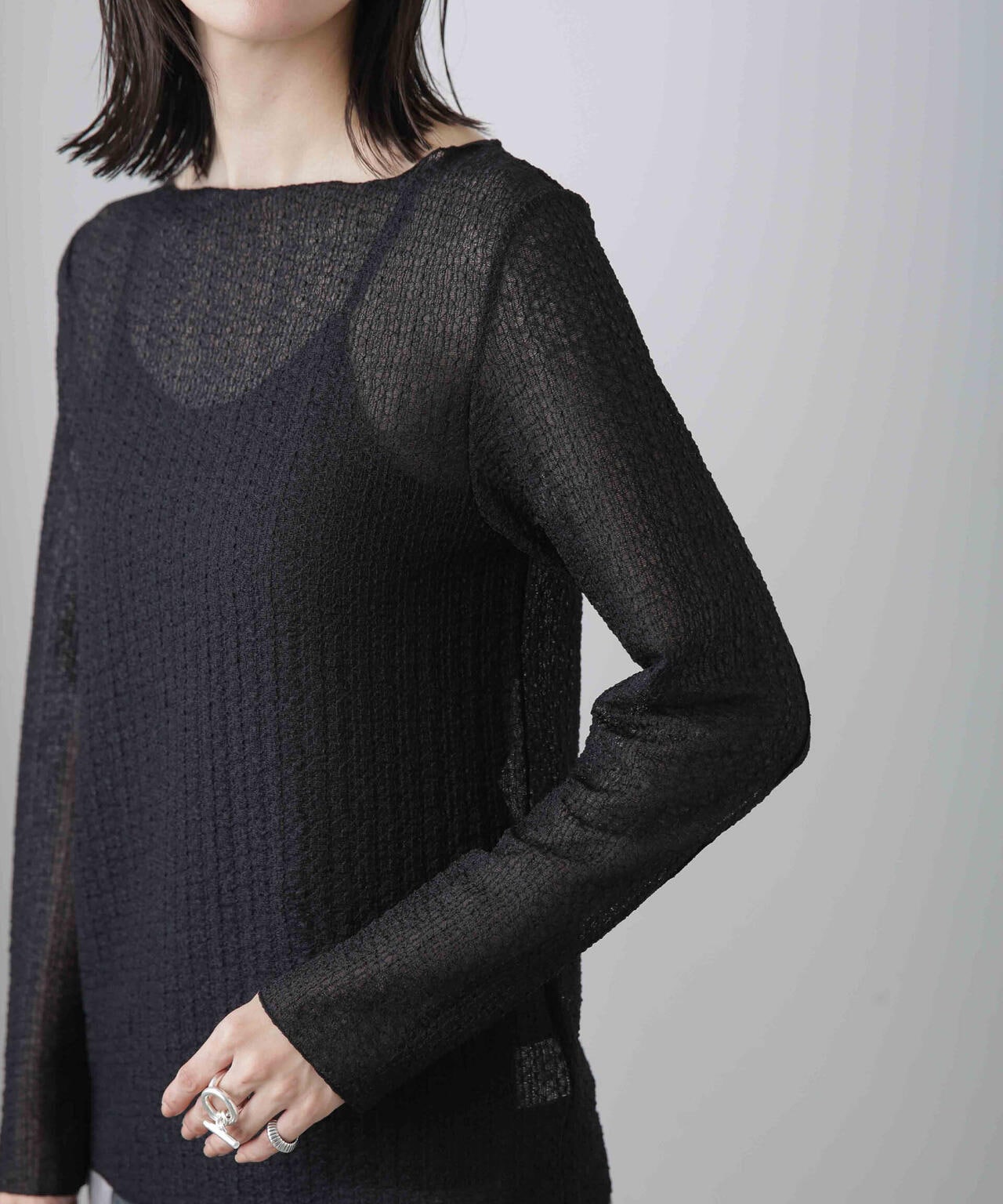 シャーリングレースカットトップス 6693223302