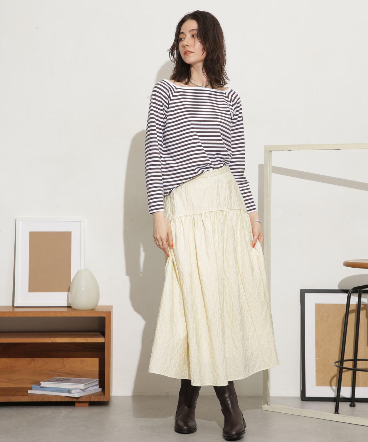 ふくれジャガードボリュームギャザースカート 6693230310