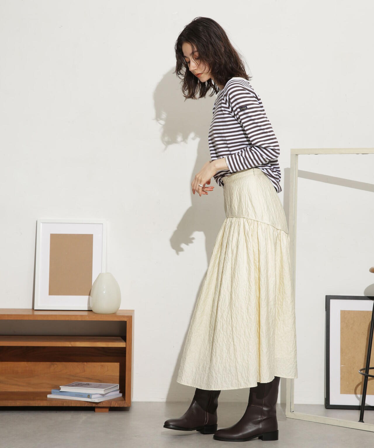 ふくれジャガードボリュームギャザースカート 6693230310