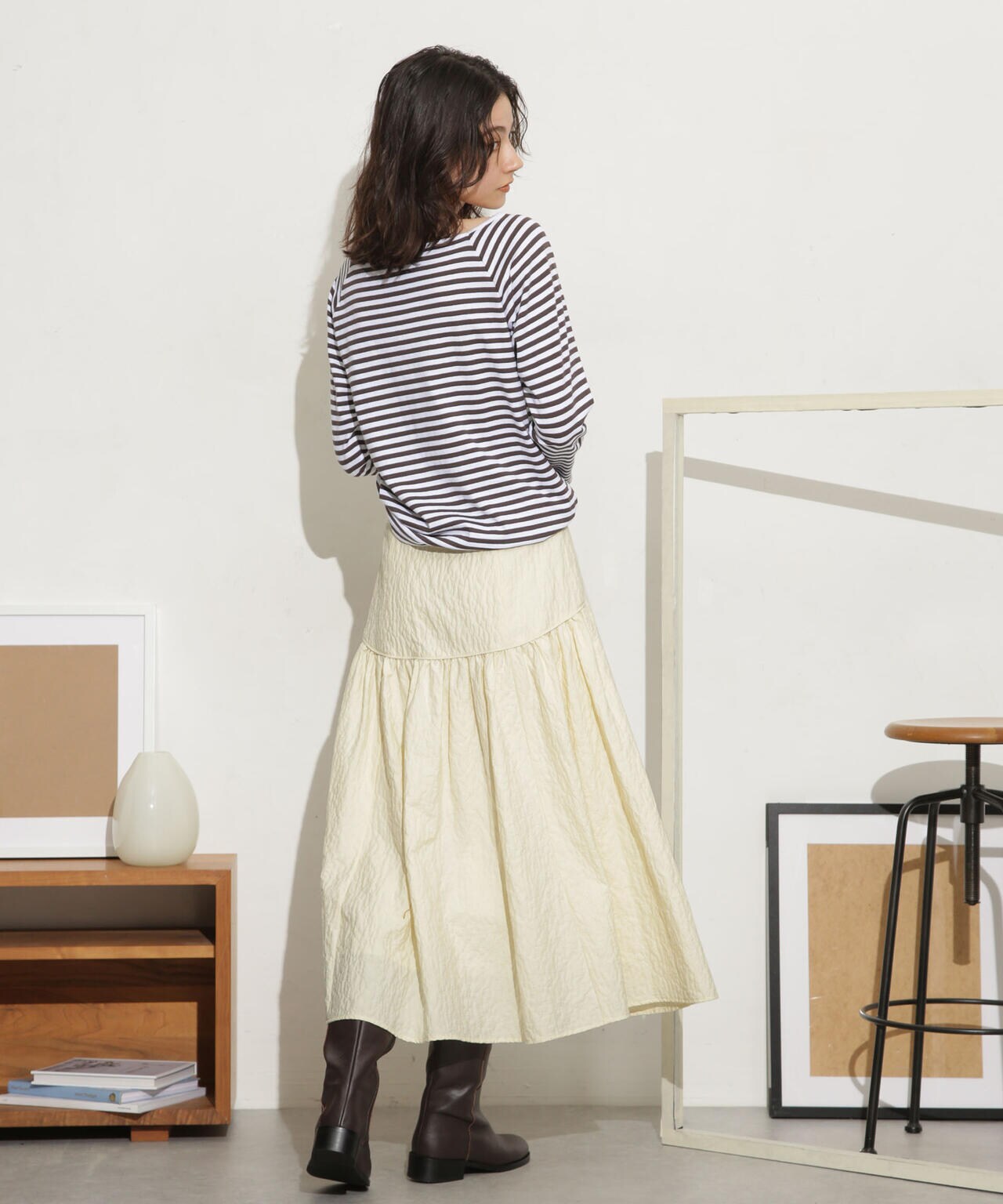 ふくれジャガードボリュームギャザースカート 6693230310