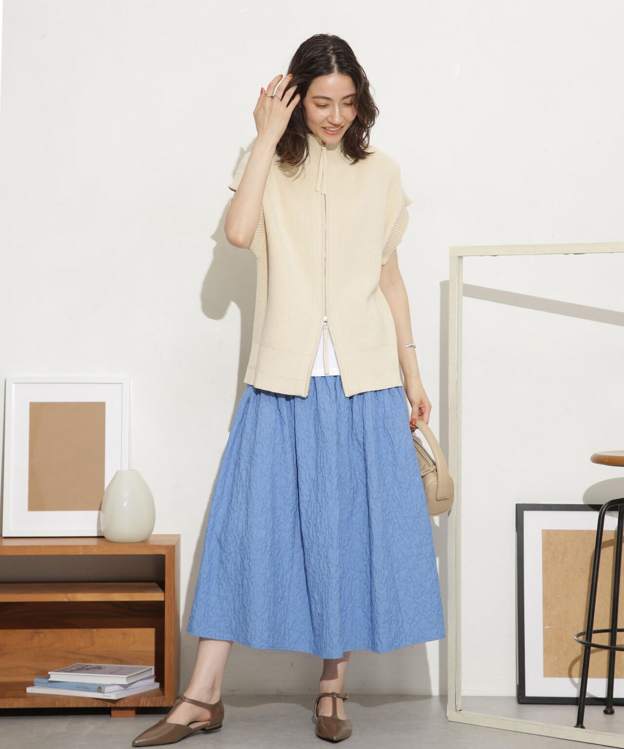 ふくれジャガードボリュームギャザースカート 6693230310