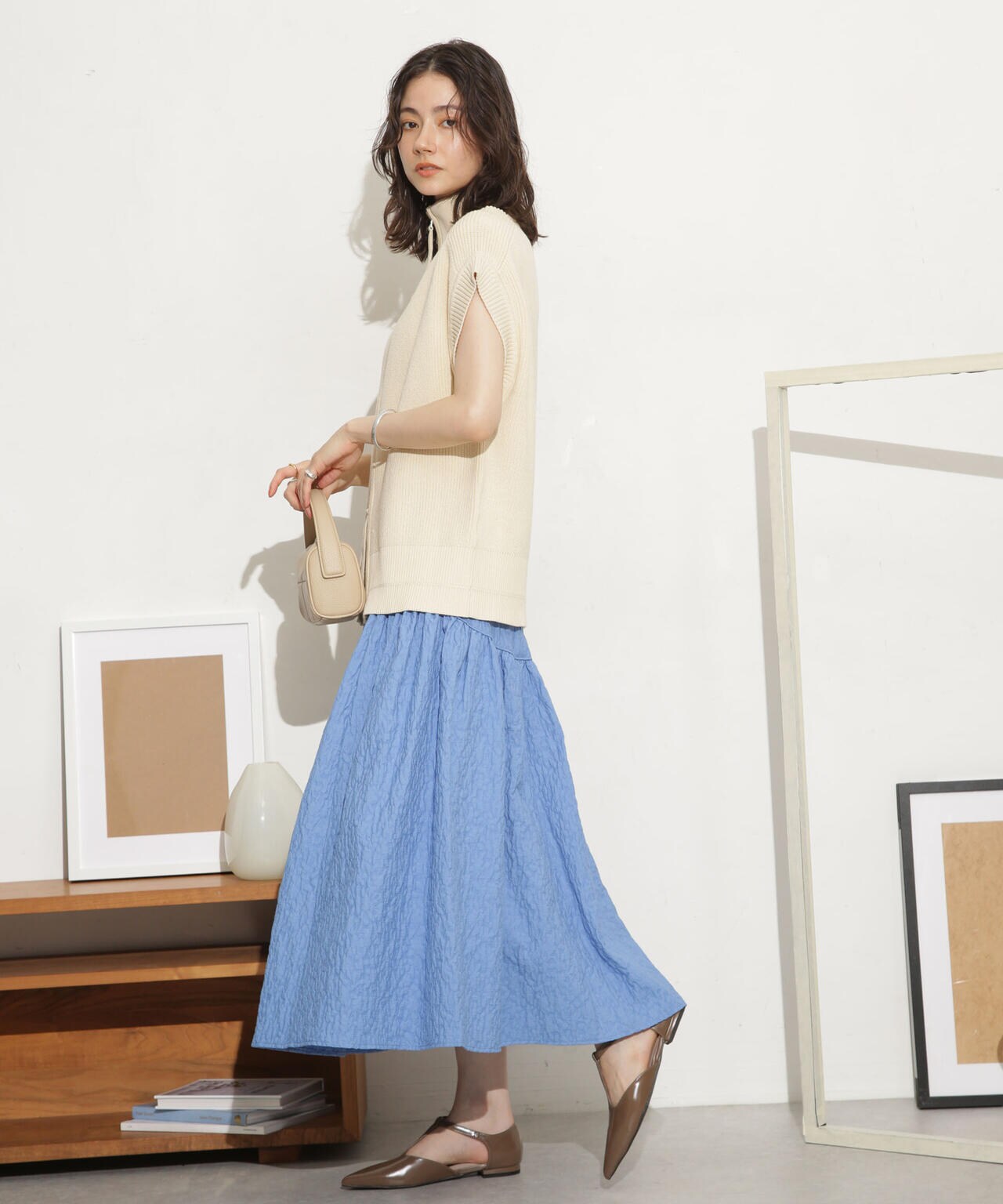 ふくれジャガードボリュームギャザースカート 6693230310