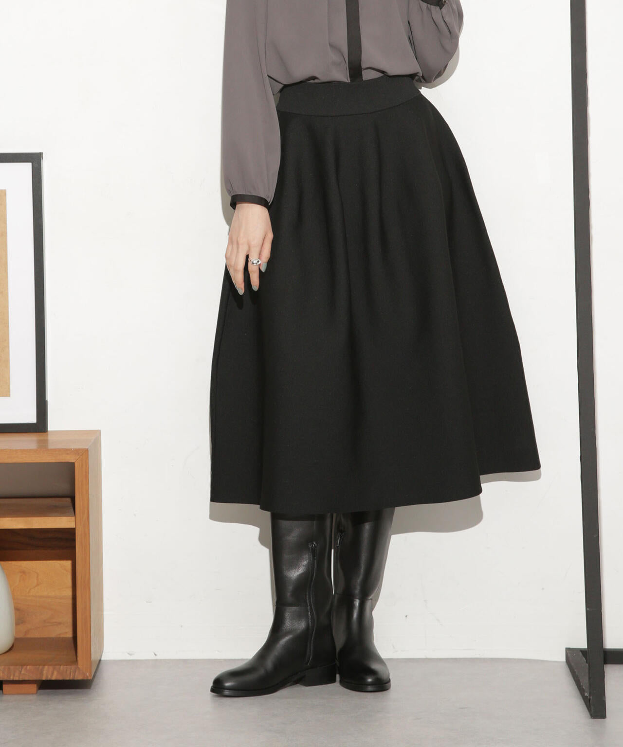 総針ボリュームフレアスカート(セットアップ可) 6693230321