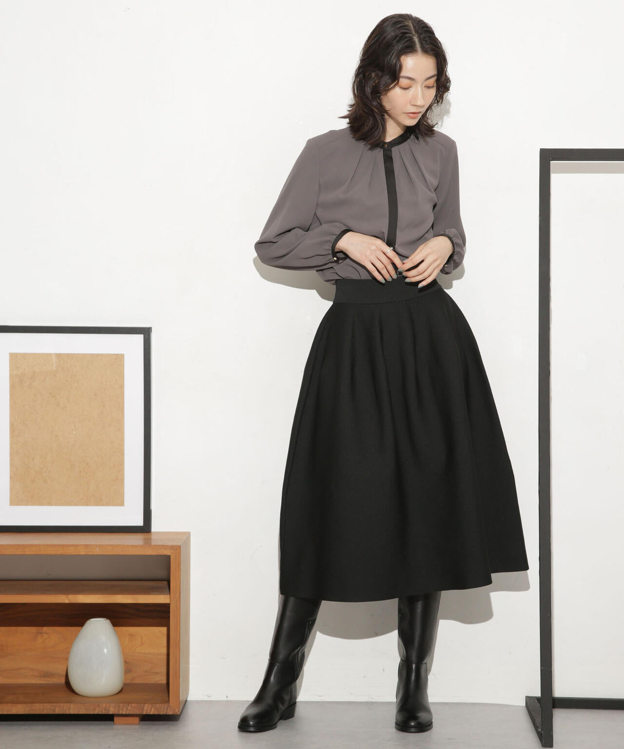 総針ボリュームフレアスカート(セットアップ可) 6693230321