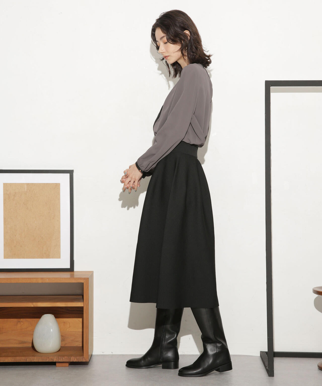 総針ボリュームフレアスカート(セットアップ可) 6693230321