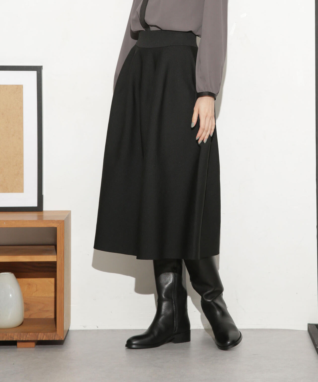 総針ボリュームフレアスカート(セットアップ可) 6693230321