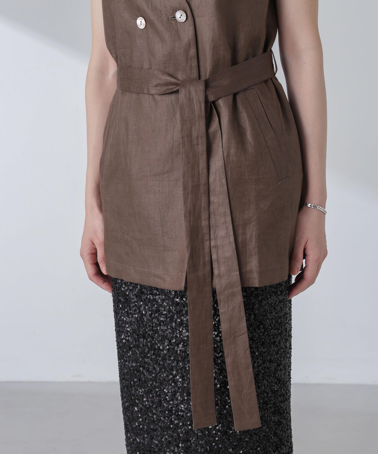 ベルト付リネンジレ(セットアップ可) 6694116301