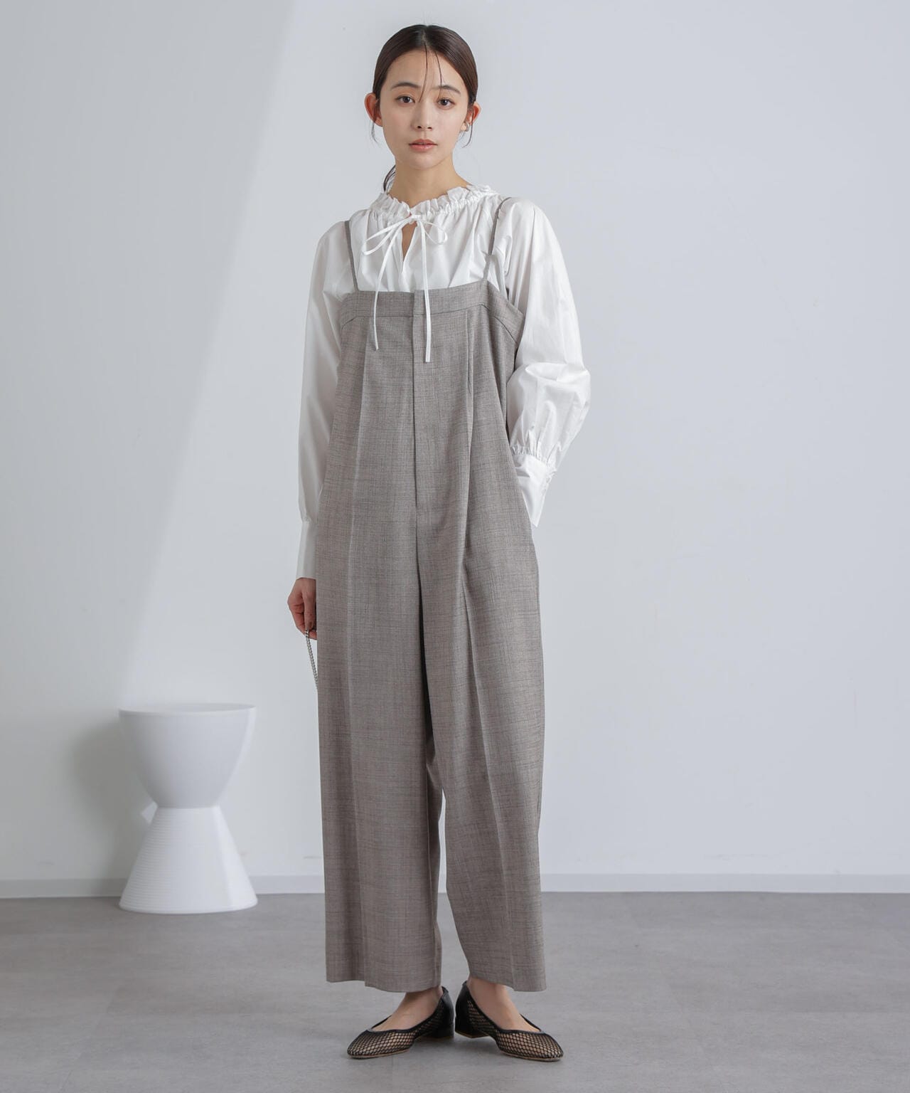 ハイウエスト サロペット パンツ