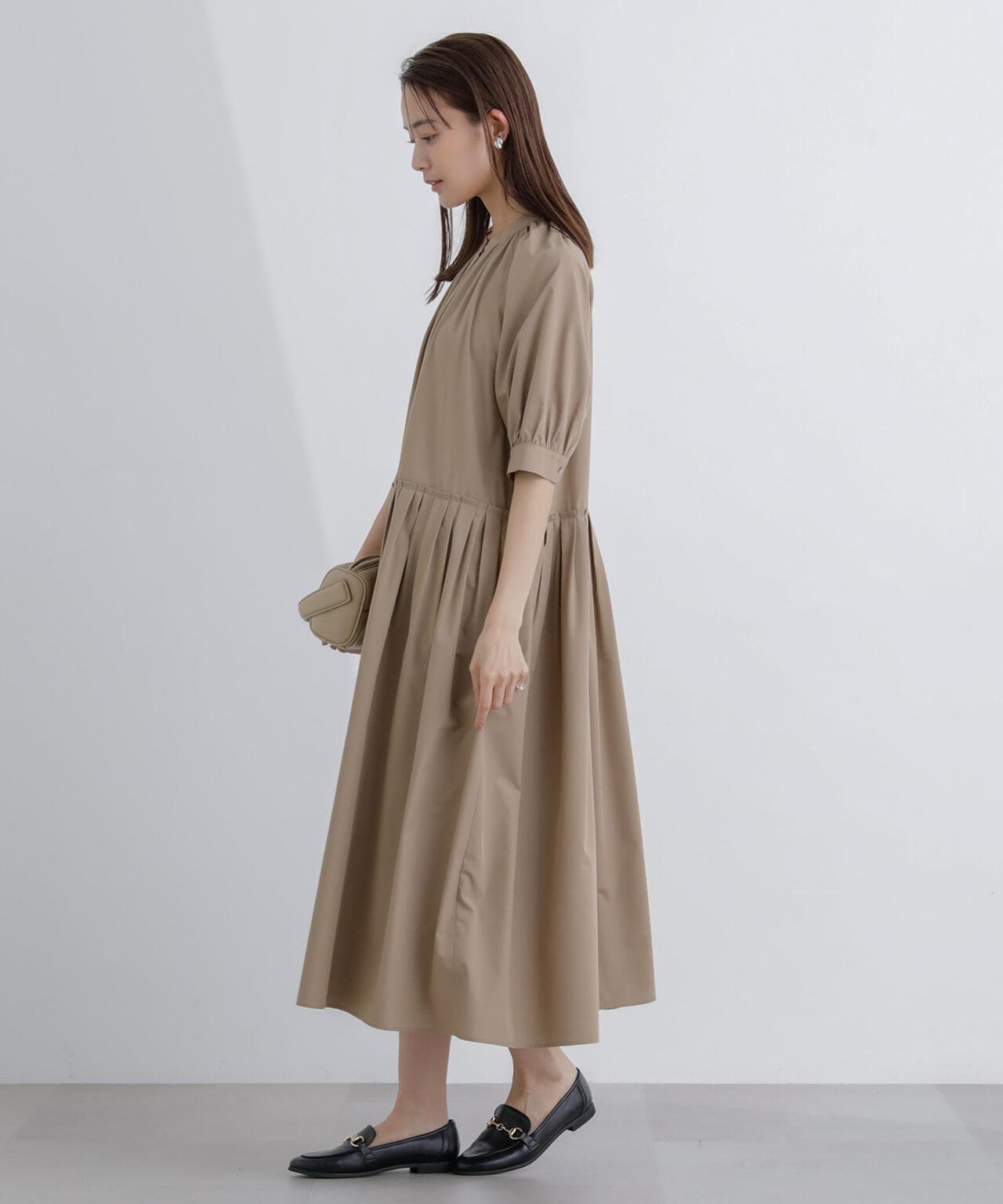 プリーツ切替シャツワンピース 6694119307