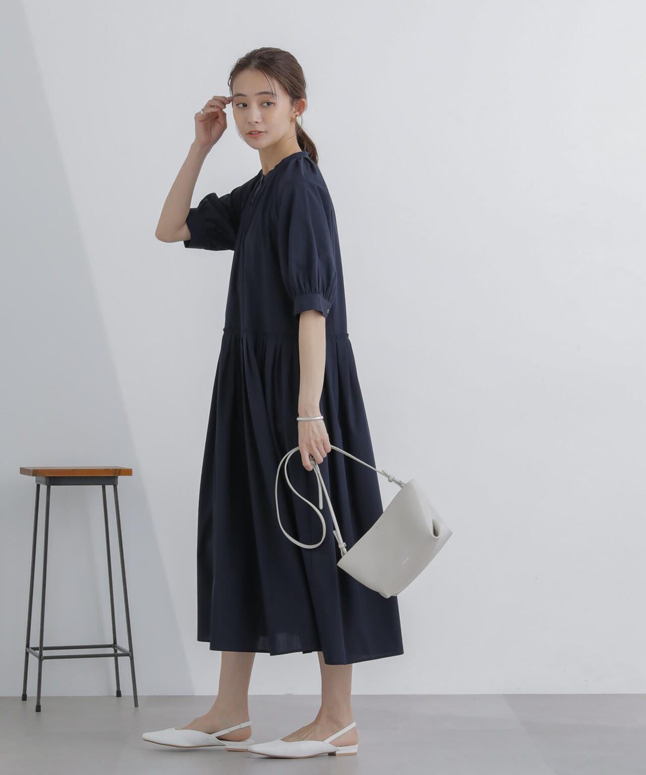 プリーツ切替シャツワンピース 6694119307