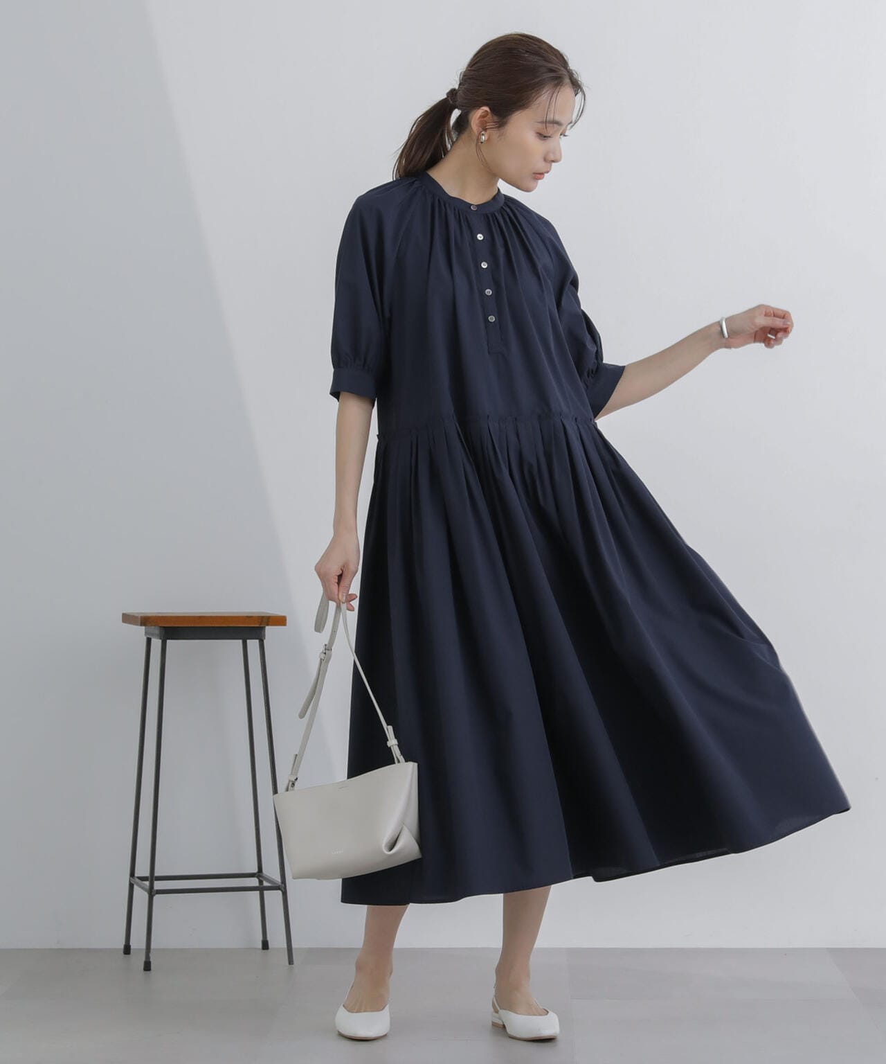 プリーツ切替シャツワンピース 6694119307