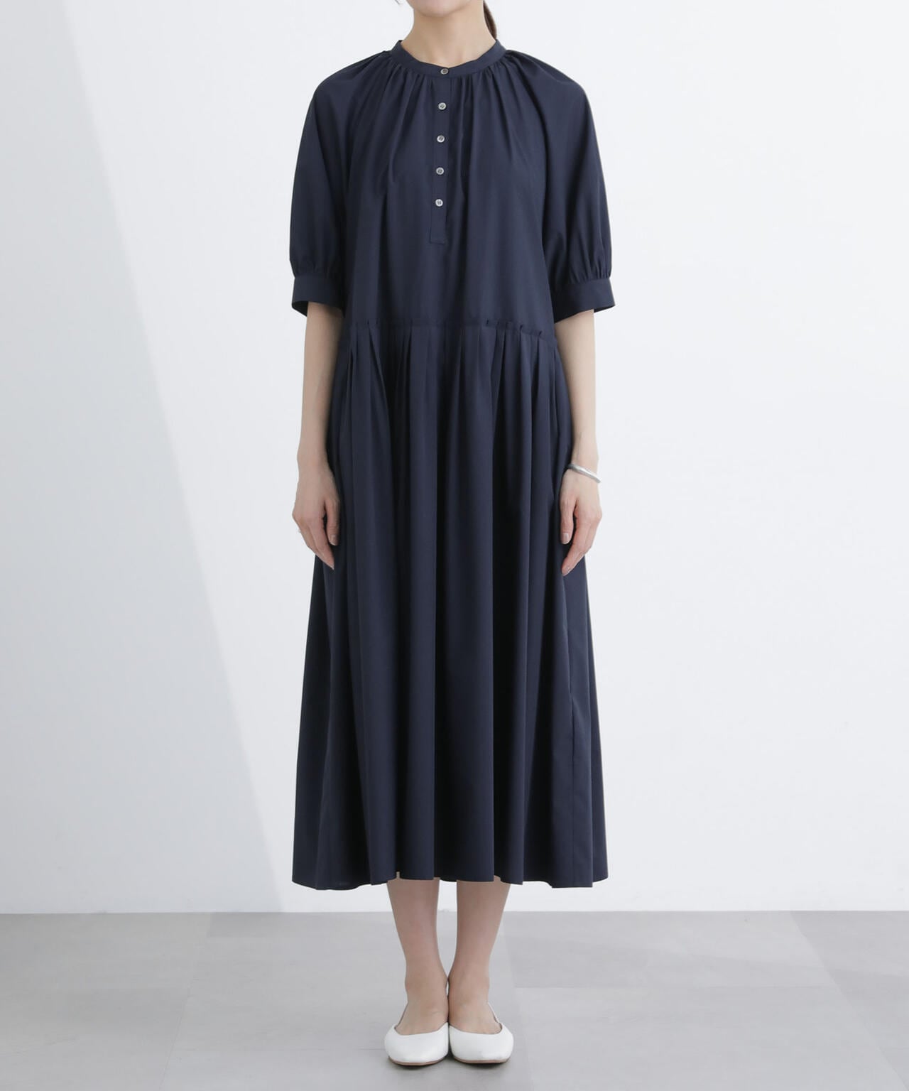 プリーツ切替シャツワンピース 6694119307