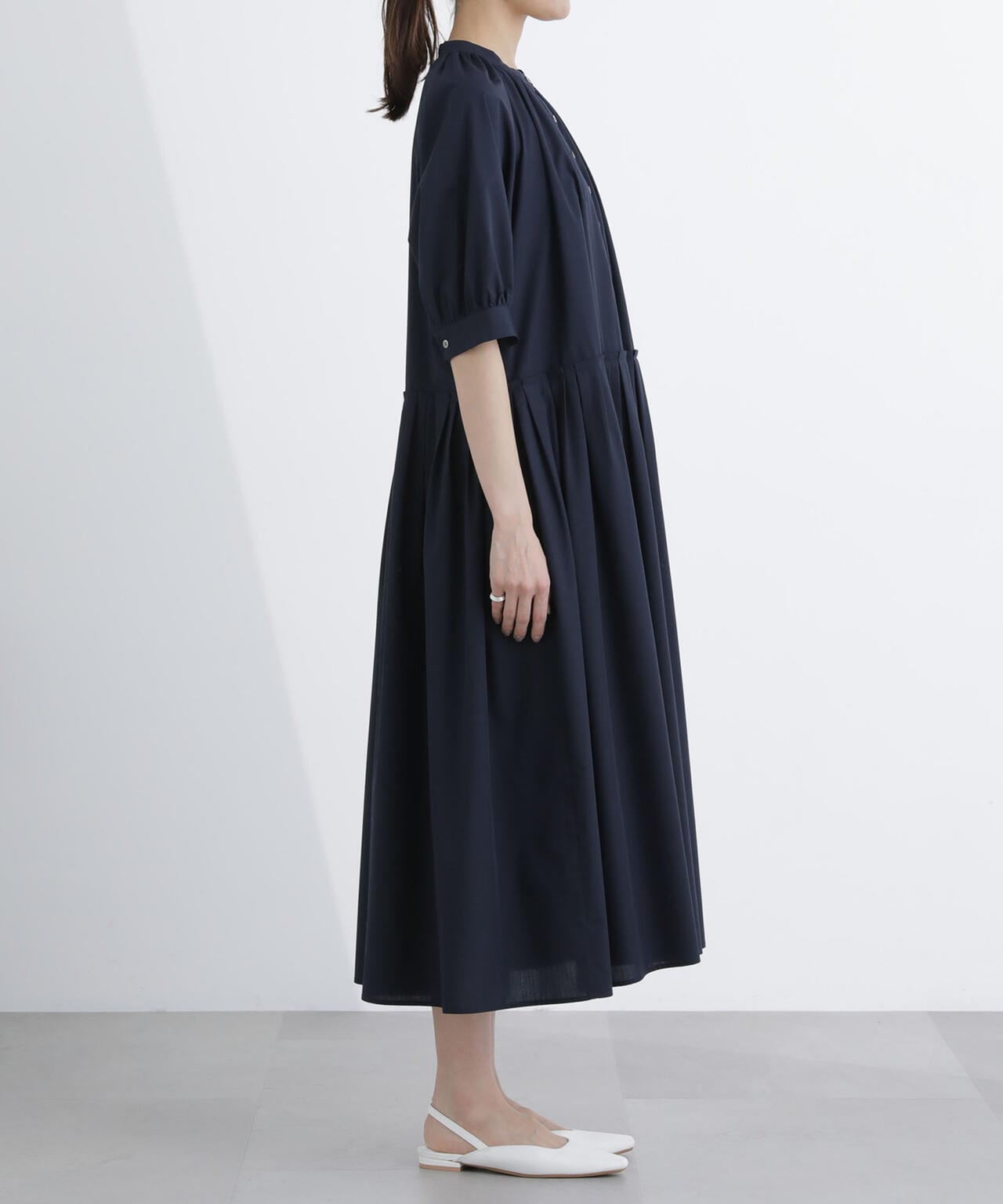 プリーツ切替シャツワンピース 6694119307