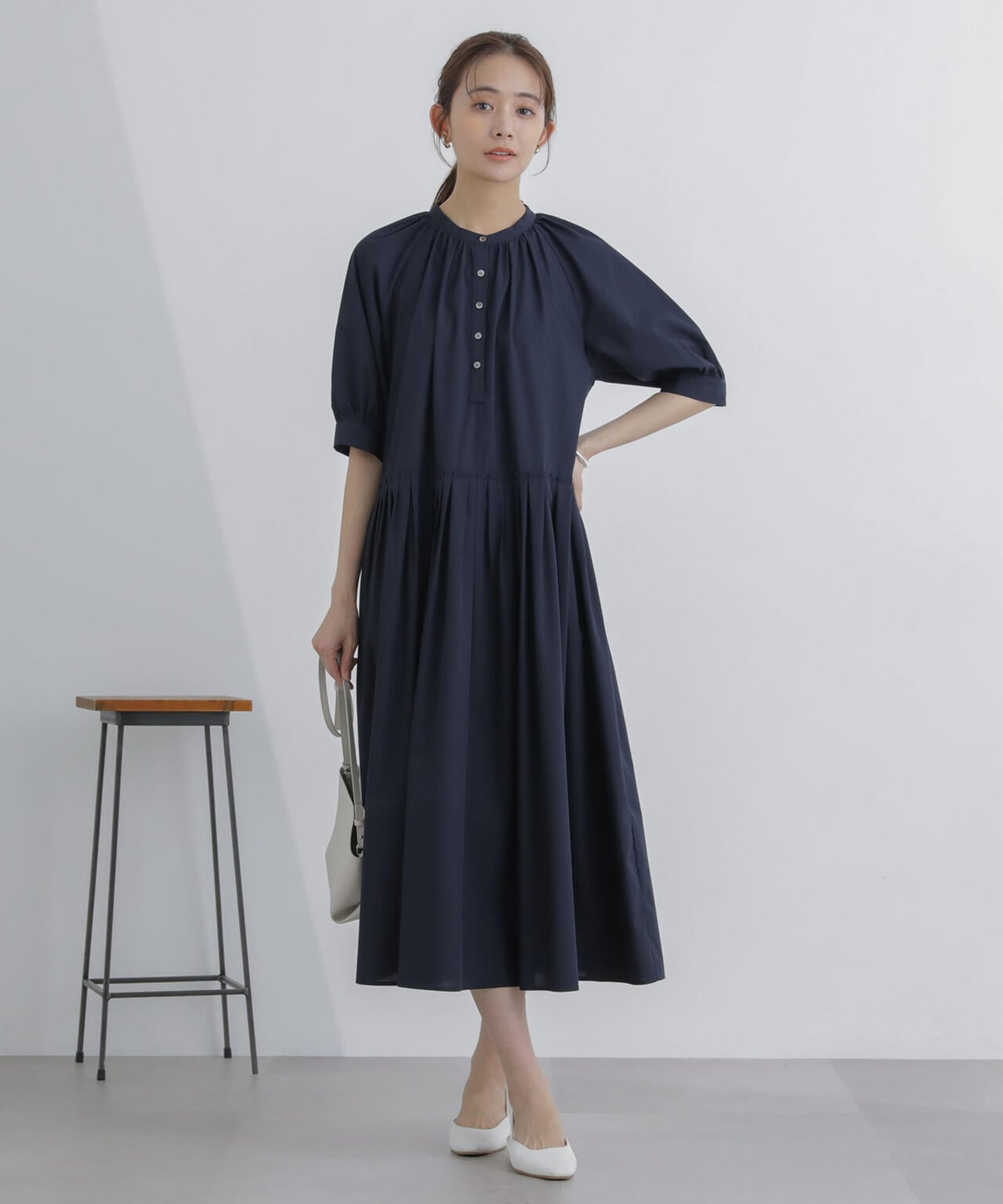 プリーツ切替シャツワンピース 6694119307