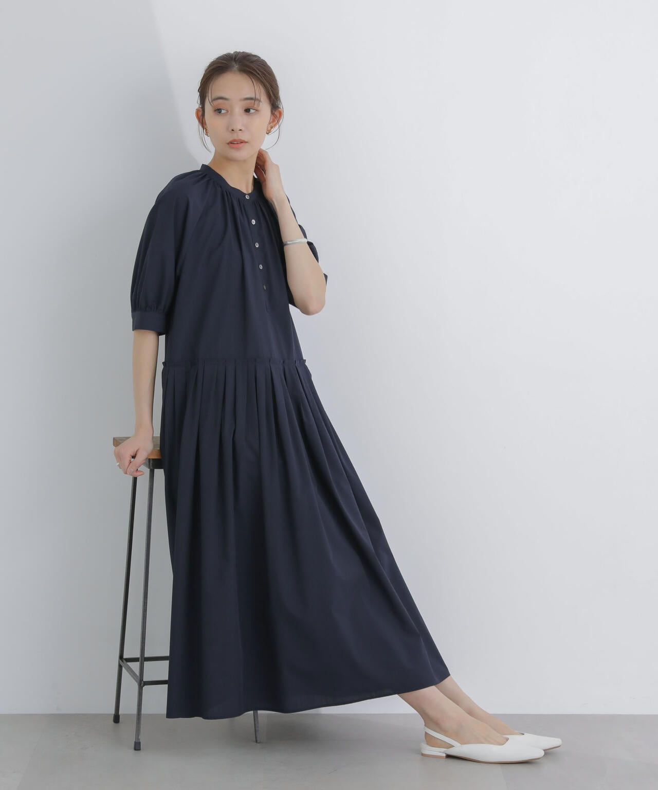 プリーツ切替シャツワンピース 6694119307