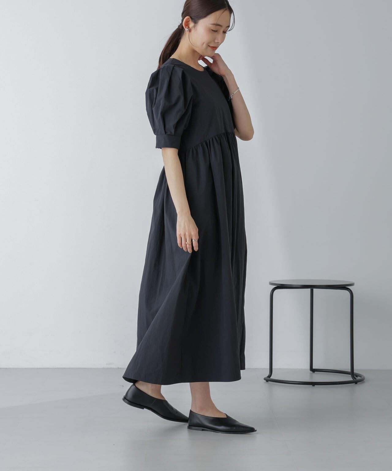 星玲奈 × NANO universe 」タックスリーブ タスラン マキシ ワンピース