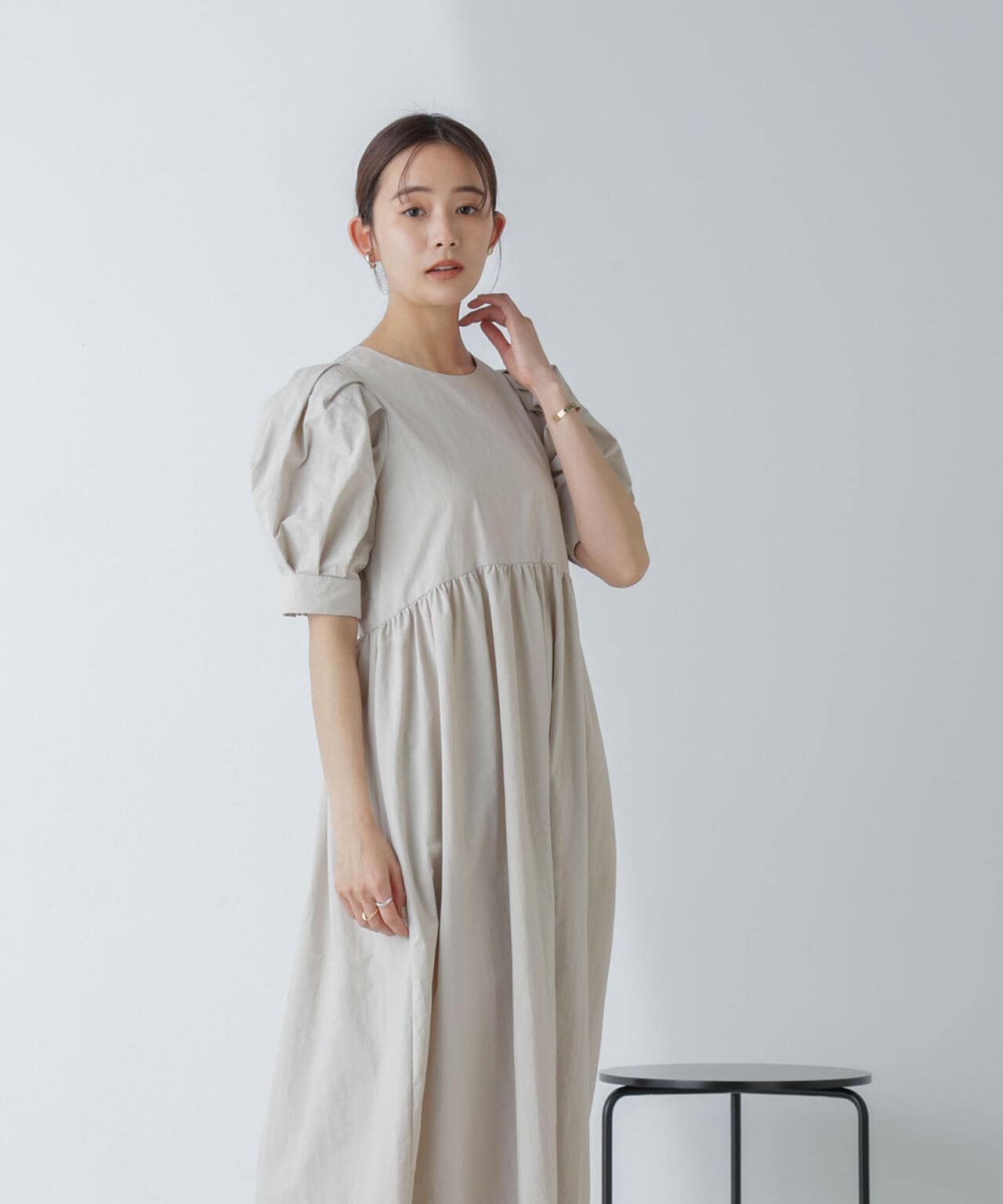 星玲奈 × NANO universe 」タックスリーブ タスラン マキシ ワンピース