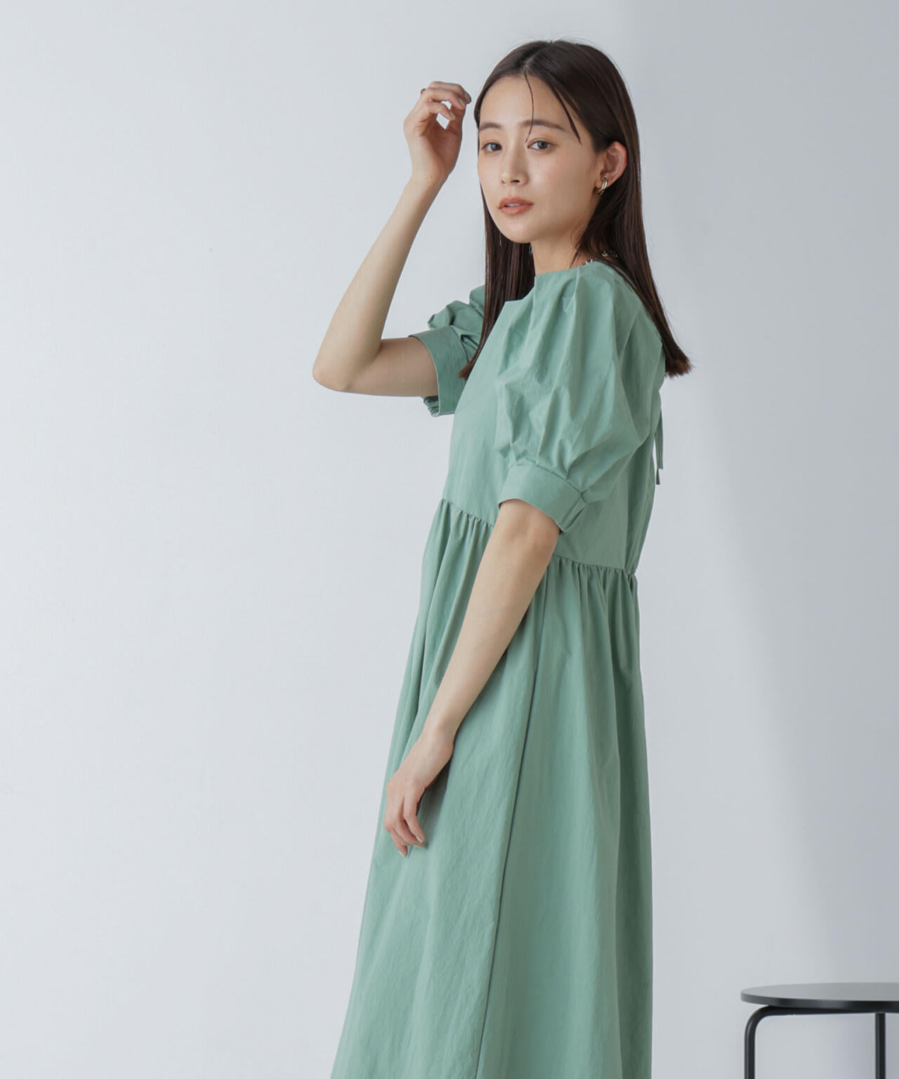 星玲奈 × NANO universe 」タックスリーブ タスラン マキシ ワンピース