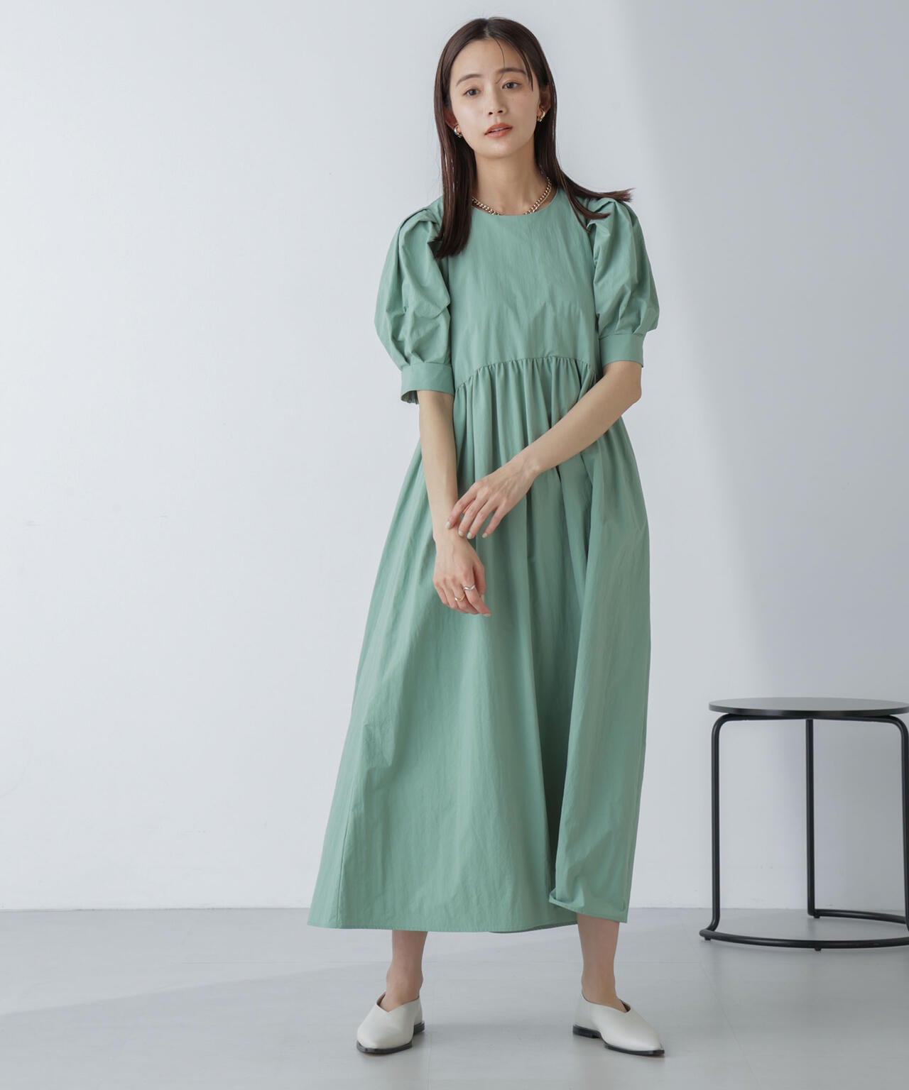 星玲奈 × NANO universe 」タックスリーブ タスラン マキシ ワンピース