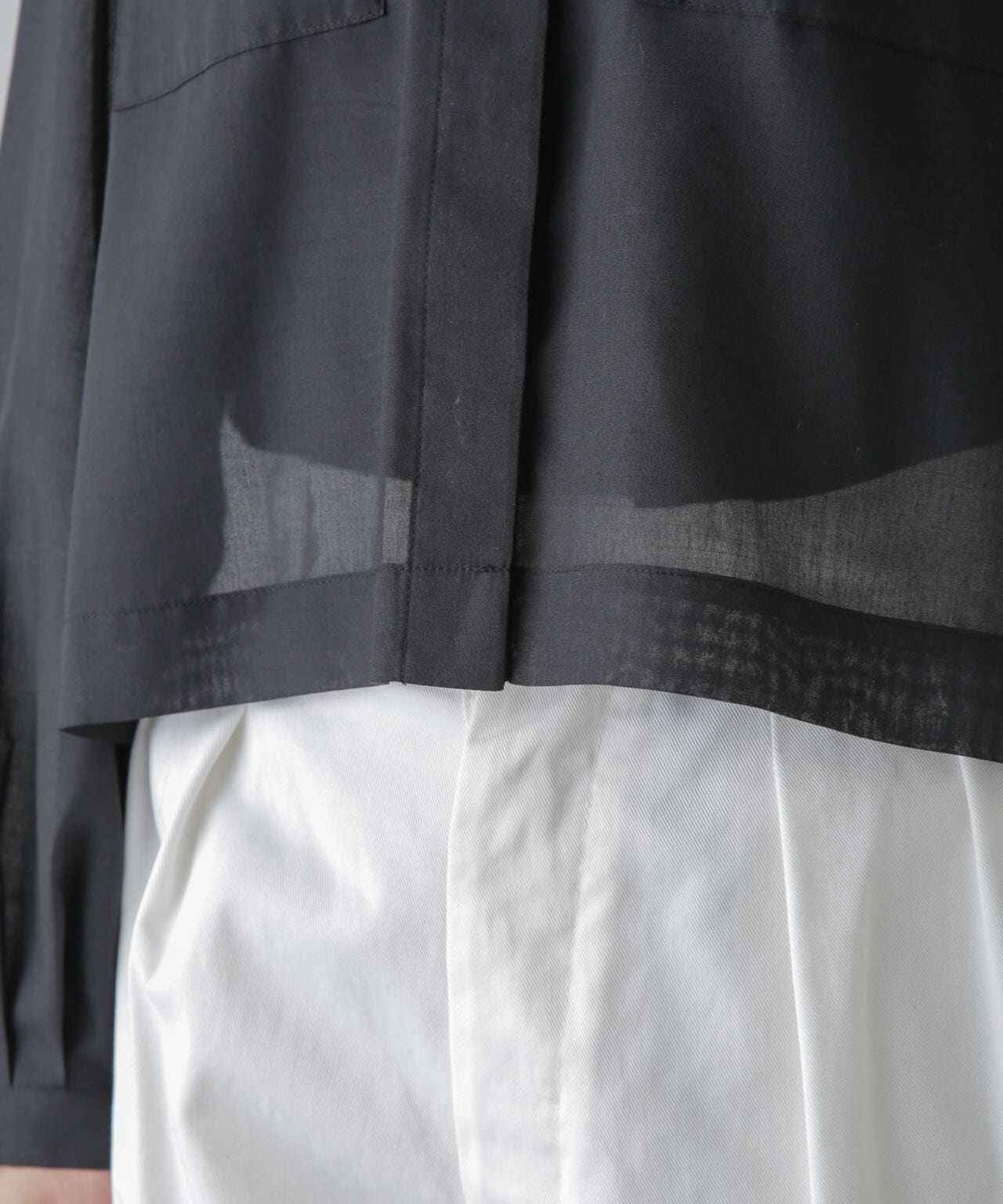 タックスリーブシアーポケットシャツ 6694120318