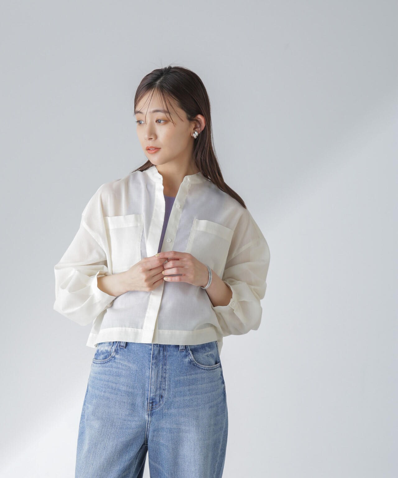 タックスリーブシアーポケットシャツ 6694120318