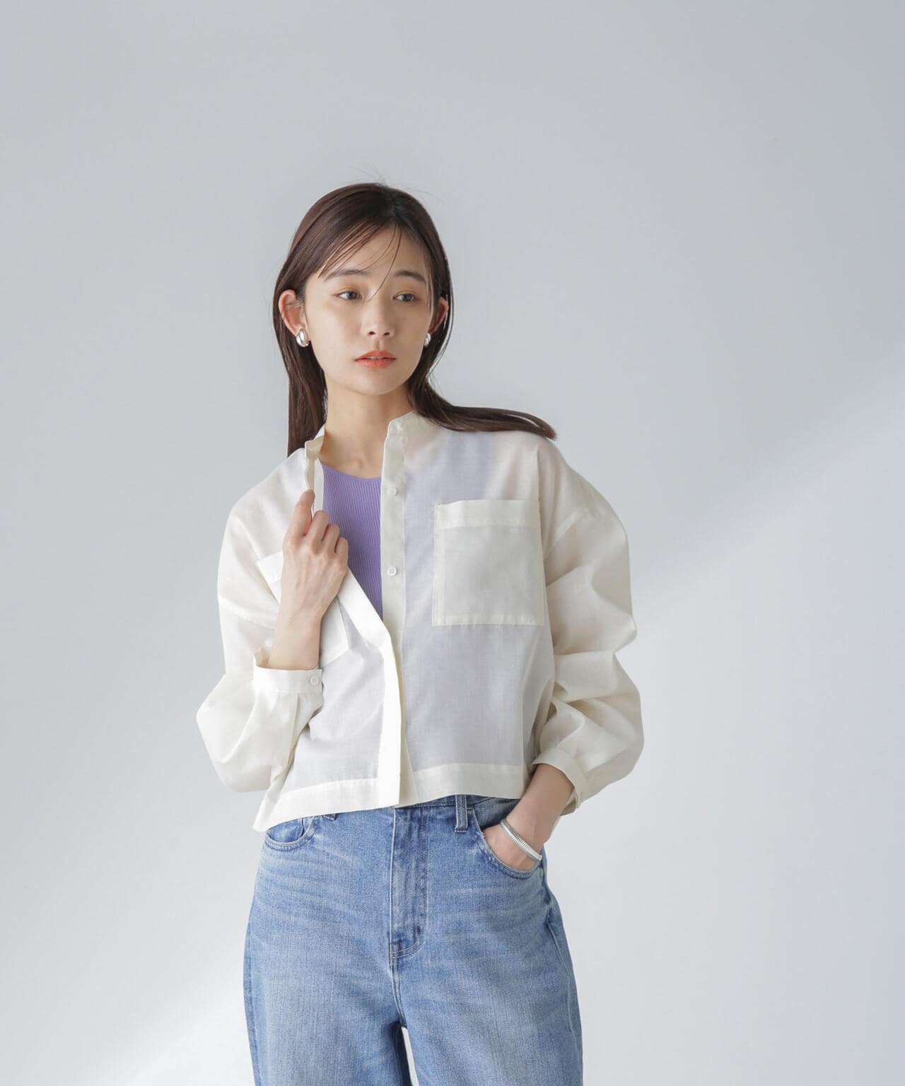 タックスリーブシアーポケットシャツ 6694120318