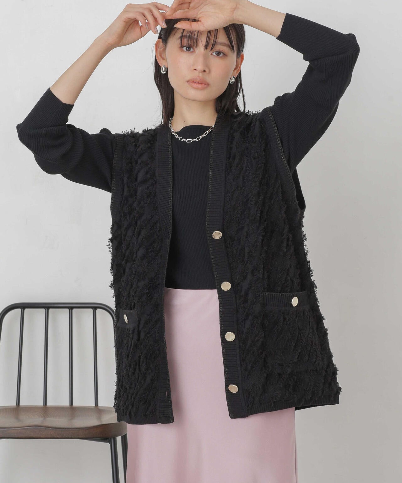 ハイツイストボートネックリブニット 6694122311