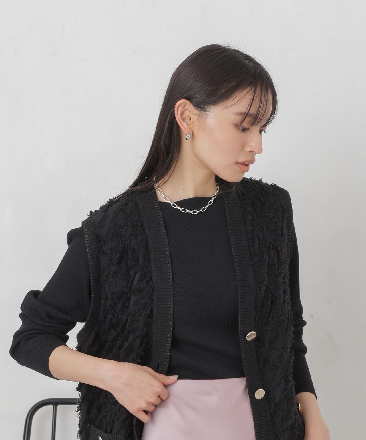 ハイツイストボートネックリブニット 6694122311