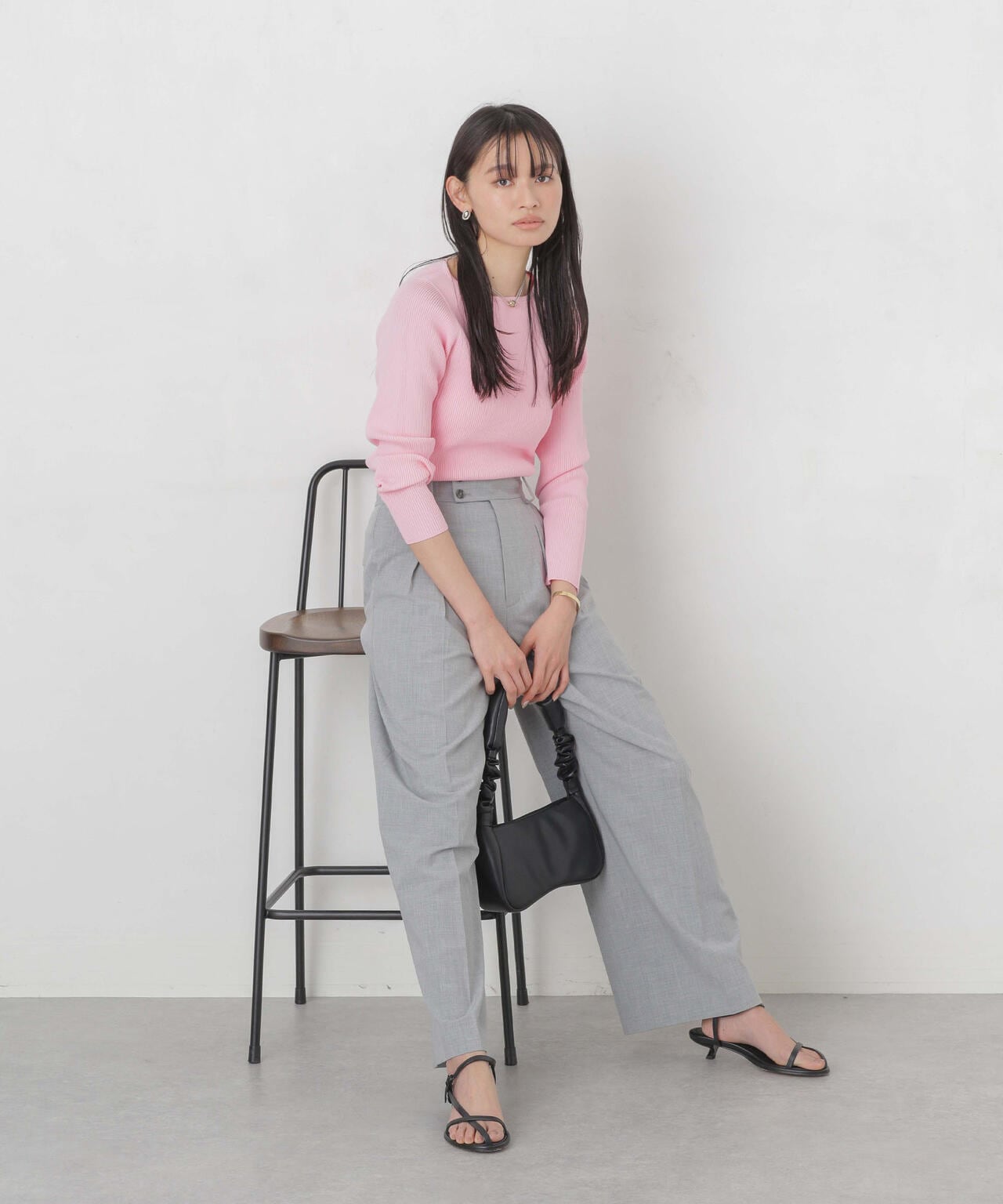 ハイツイストボートネックリブニット 6694122311