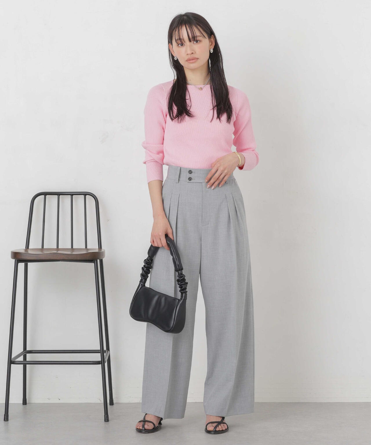 ハイツイストボートネックリブニット 6694122311