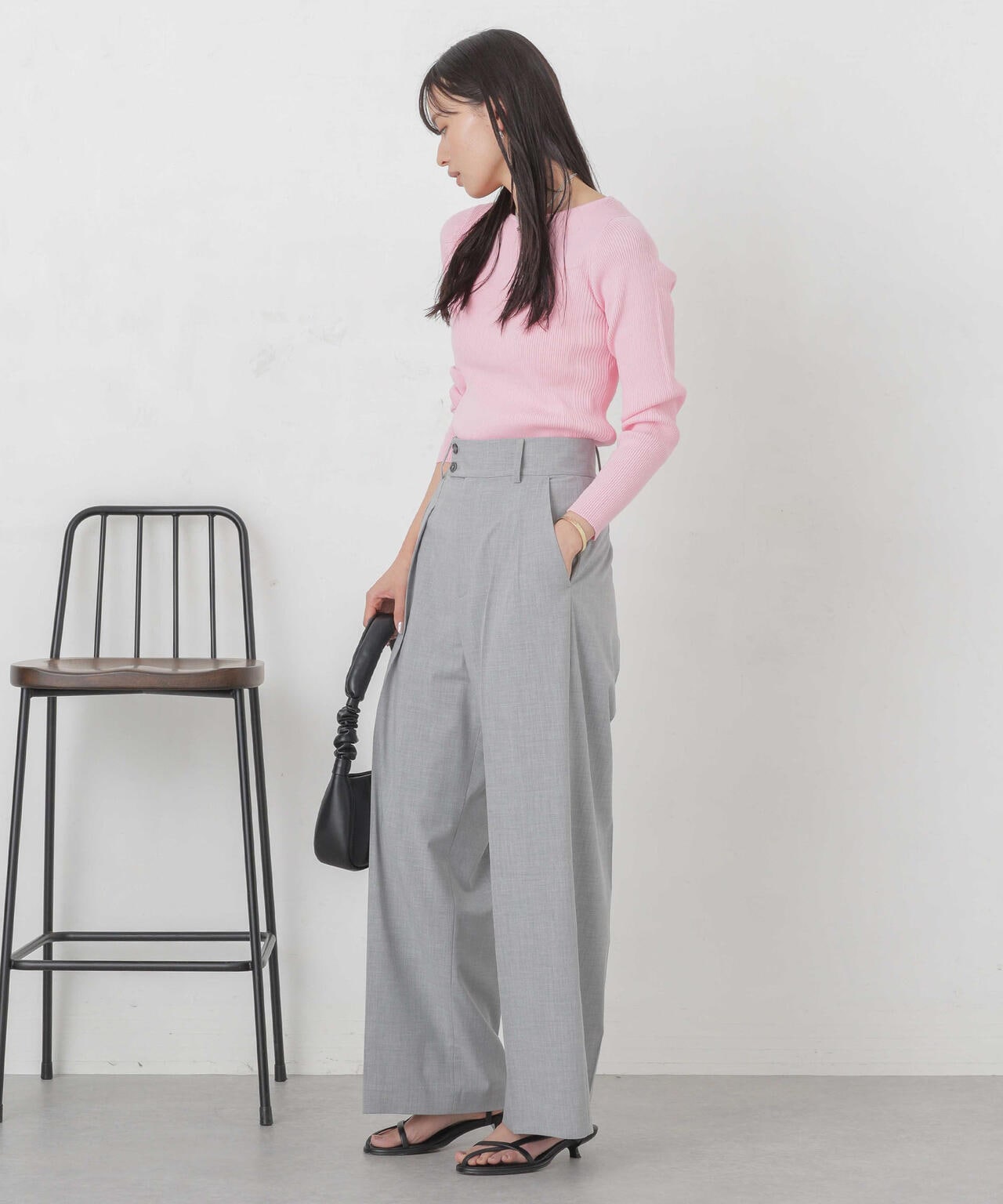 ハイツイストボートネックリブニット 6694122311