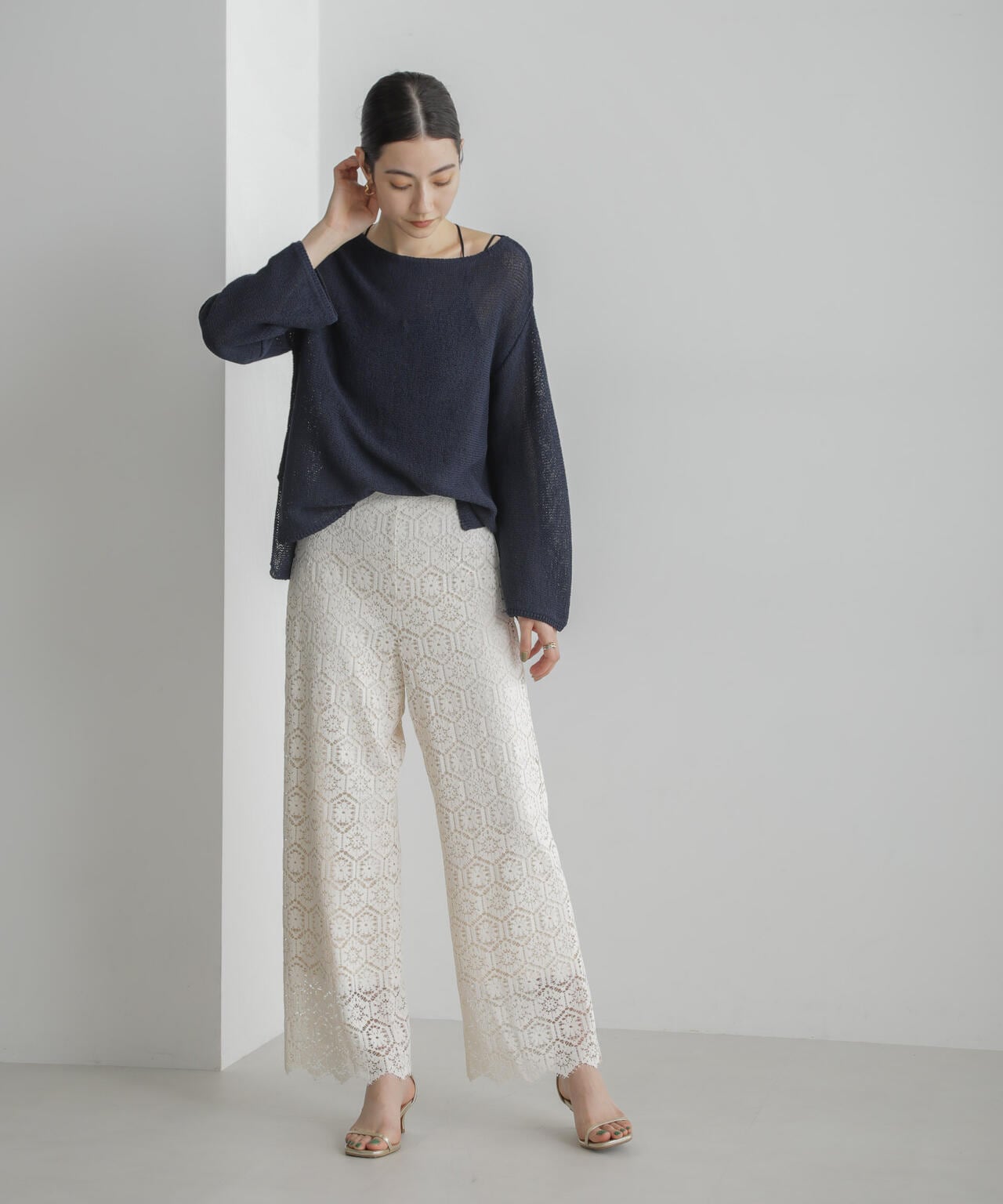 リネン混テープヤーンプルオーバー 6694122313