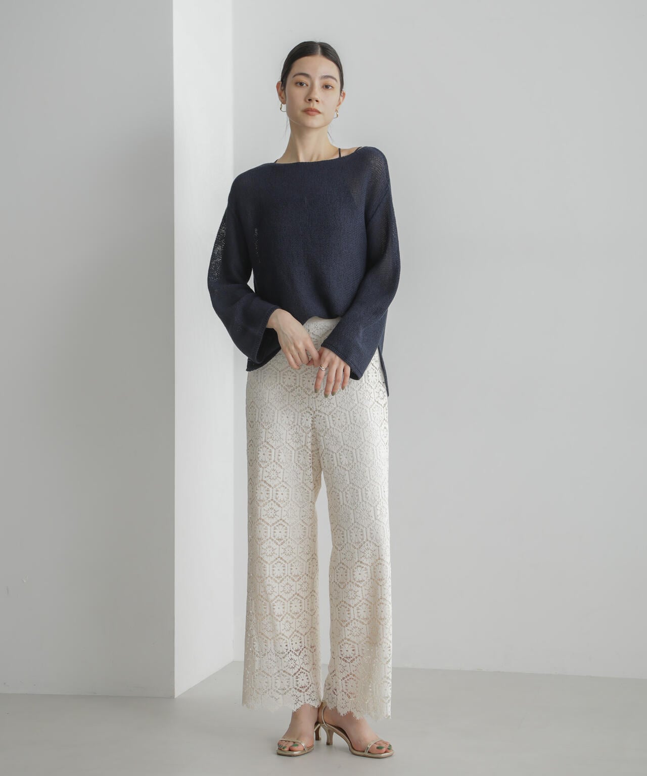 リネン混テープヤーンプルオーバー 6694122313