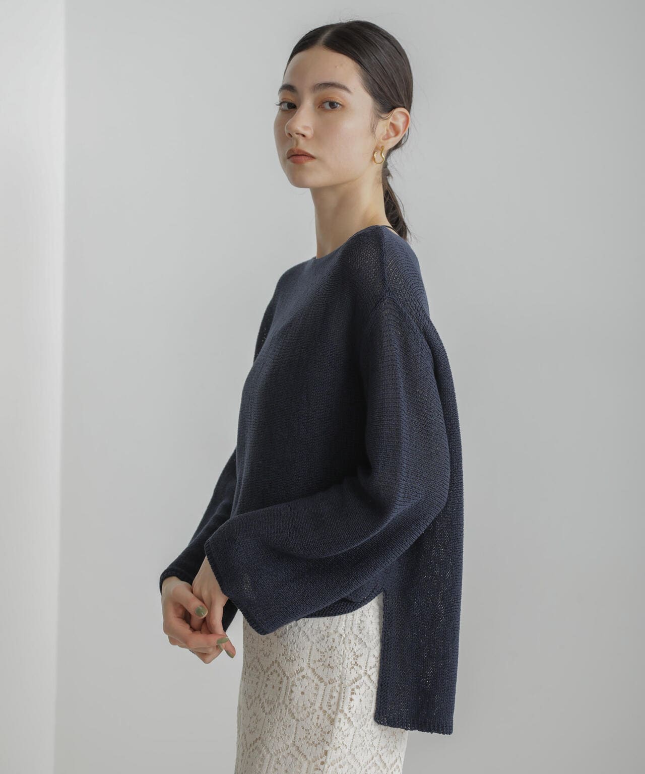 リネン混テープヤーンプルオーバー 6694122313