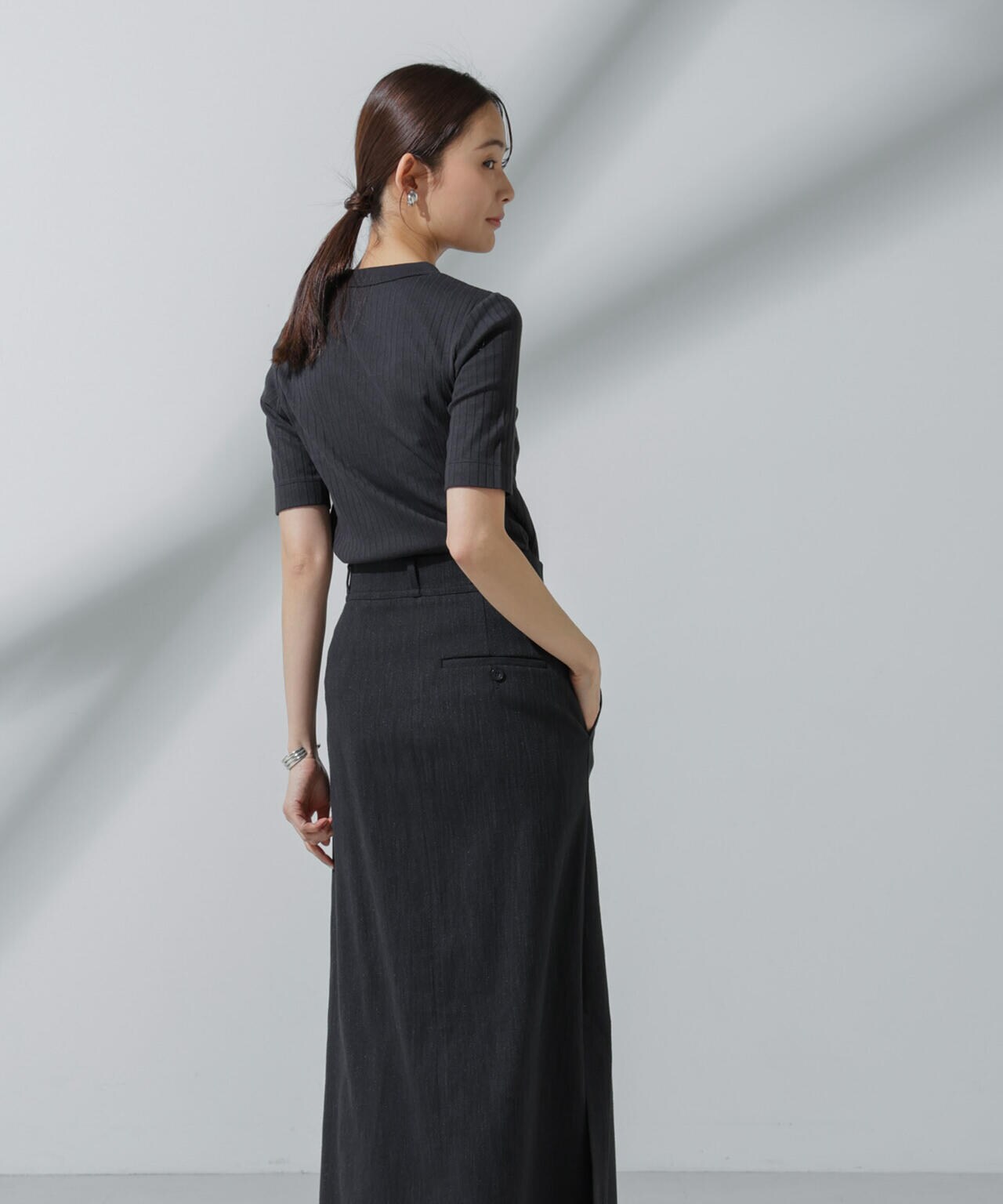 Anti Soaked(R) 汗染み防止 クルーネックリブTシャツ 6694124306