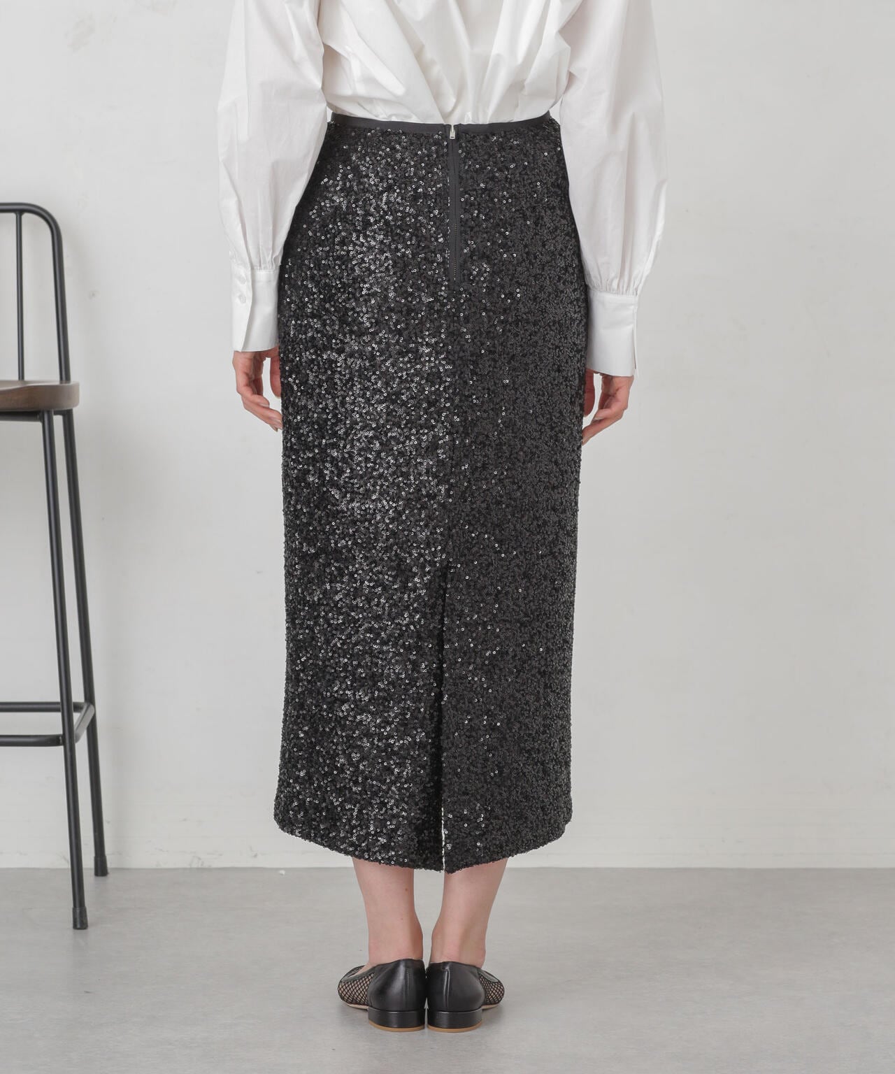 【25SS NEW】SPORTMAX / スパンコール装飾 ペンシルスカート スパンコール I ライン スカート