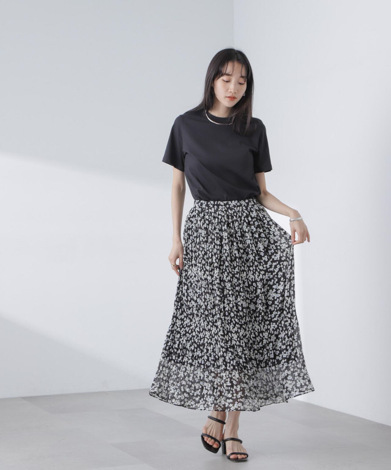 小花柄マジョリカプリーツスカート 6694130313