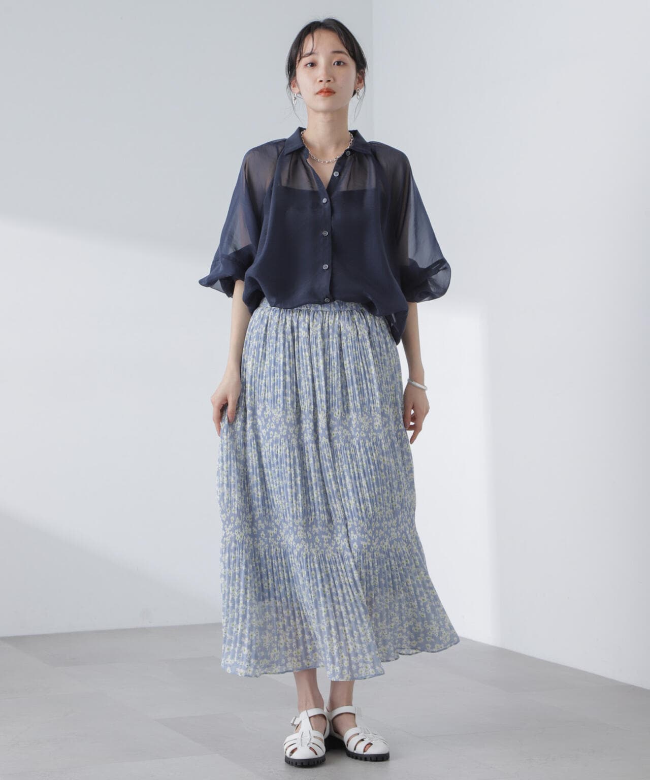 小花柄マジョリカプリーツスカート 6694130313