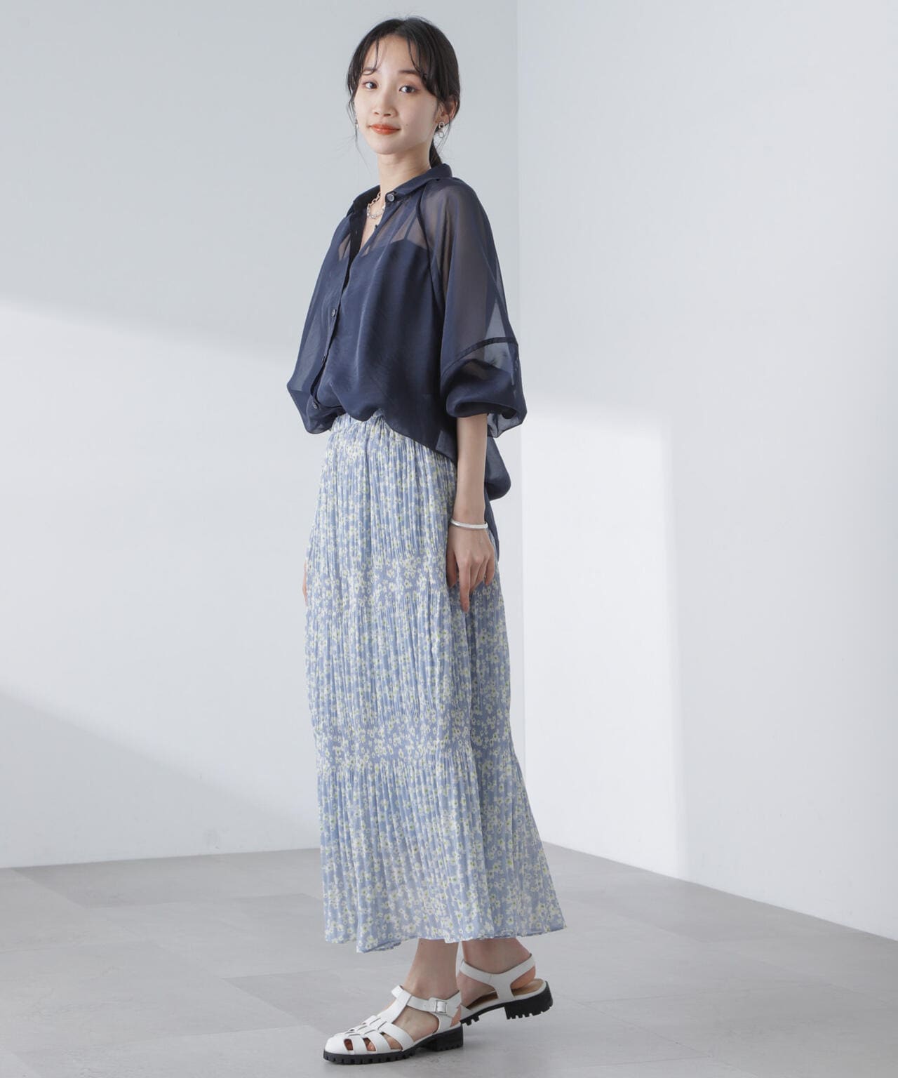 小花柄マジョリカプリーツスカート 6694130313