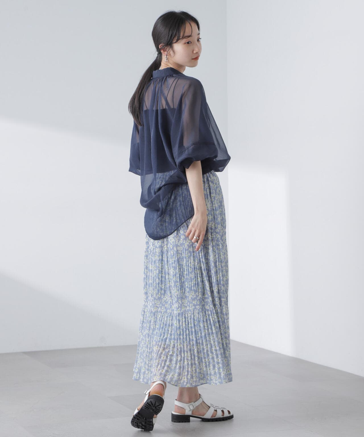 小花柄マジョリカプリーツスカート 6694130313