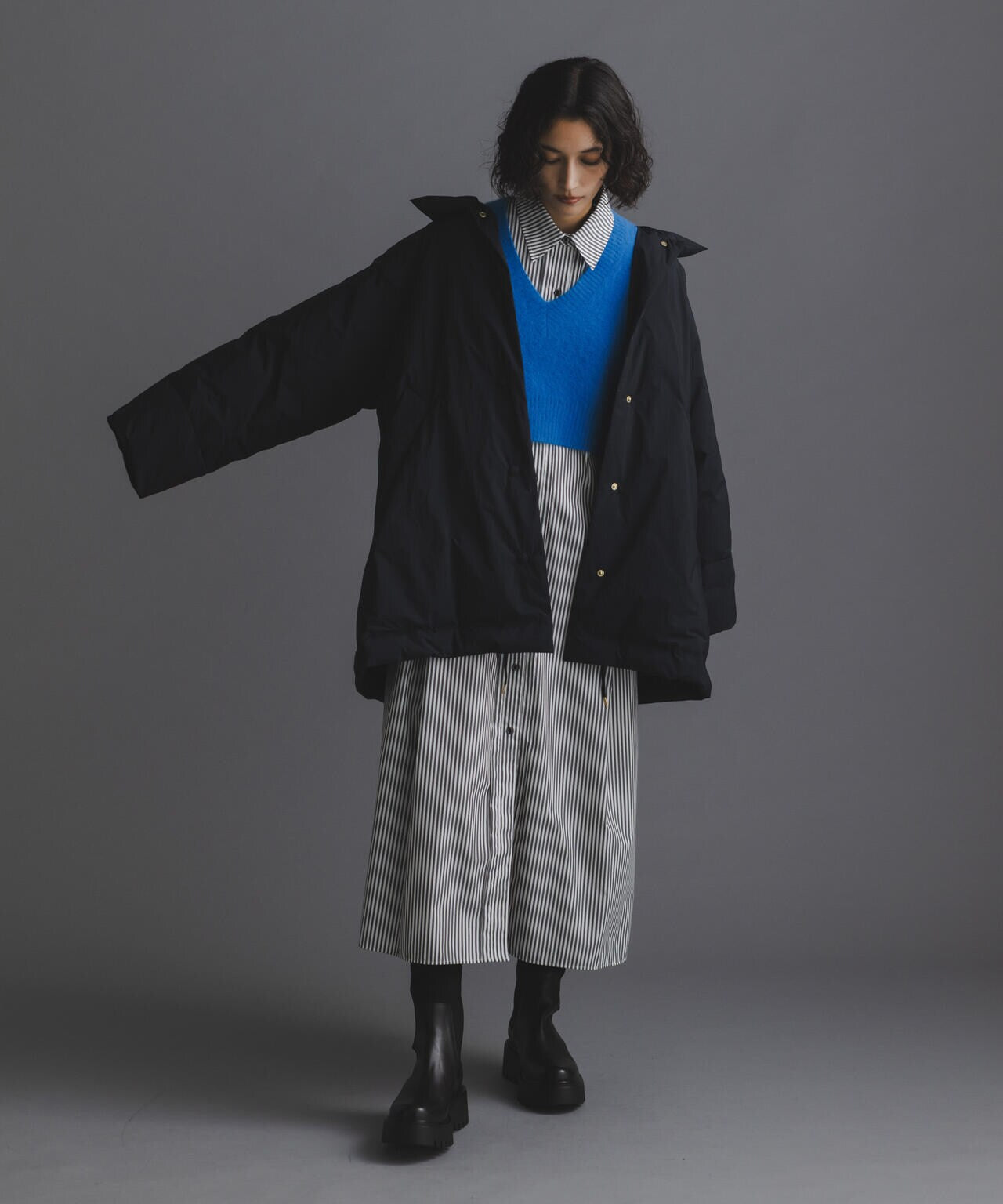 「西川ダウン(R)」ミドル丈バックタックコート 6694214304