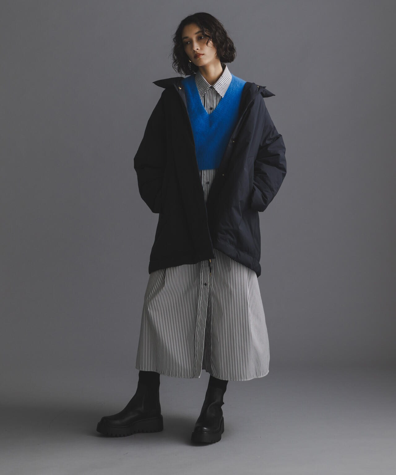 「西川ダウン(R)」ミドル丈バックタックコート 6694214304