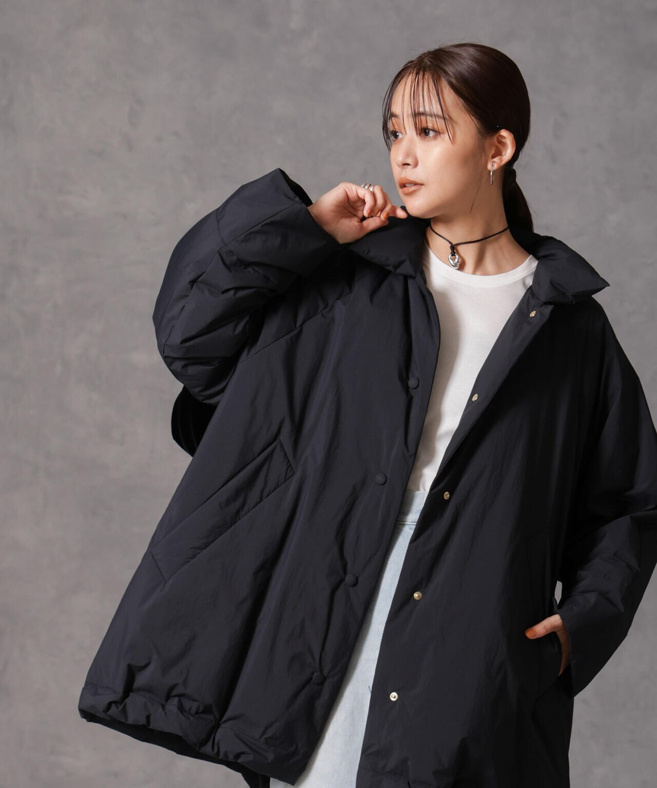 「西川ダウン(R)」ミドル丈バックタックコート 6694214304