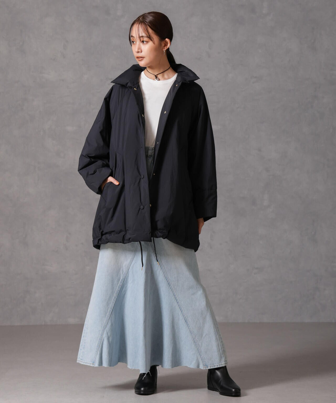 「西川ダウン(R)」ミドル丈バックタックコート 6694214304